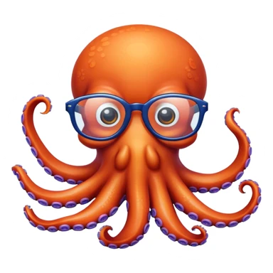 octopus with glasses sticker