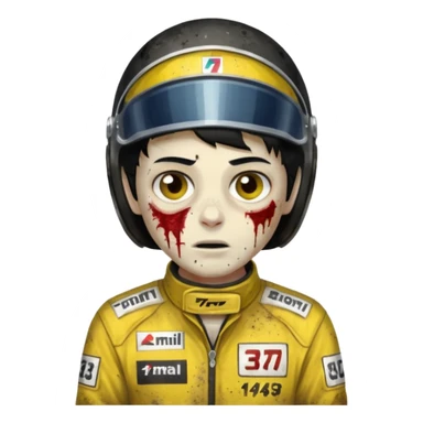 zombie formula 1 racer black haired sticker