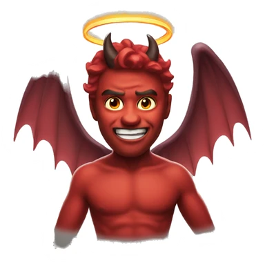 devil with angel halo sticker