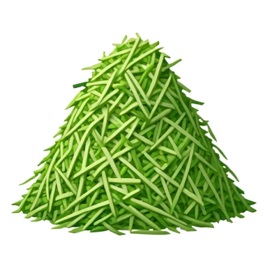 a big pile of grated green shreds of vegetable sticker