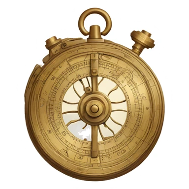 A detailed astrolabe with intricate engravings, emphasizing the blend of scientific tools and mechanical innovation. sticker
