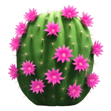 a cactus with pink flowers sticker