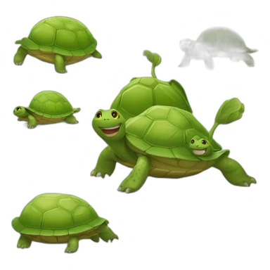 Un chat sur une tortue sticker