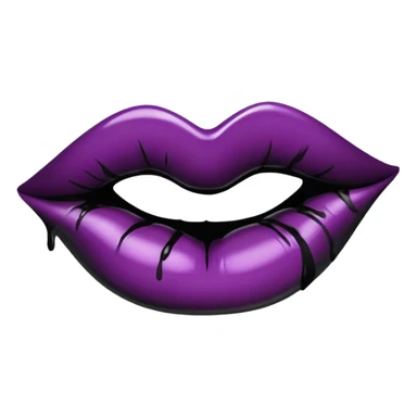 Black lipstick kiss sticker