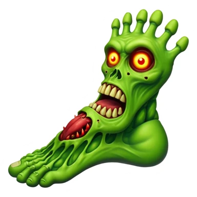 radioactive foot with evil face sticker