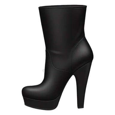 knee-high black heeled boots  sticker