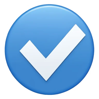 Centang putih di dalam lingkaran biru sticker