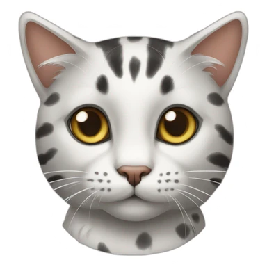 Cat with black spots tabby black and white sticker