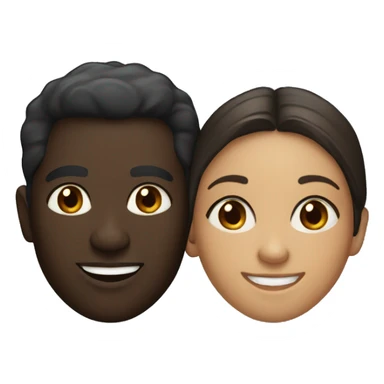 smiling dark-skinned woman and man portrait sticker