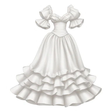 eighties ruffled wedding dress with big sleeves sticker