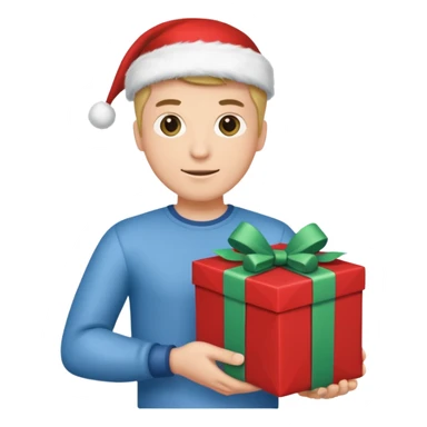 full-body man with a gift in his hands sticker