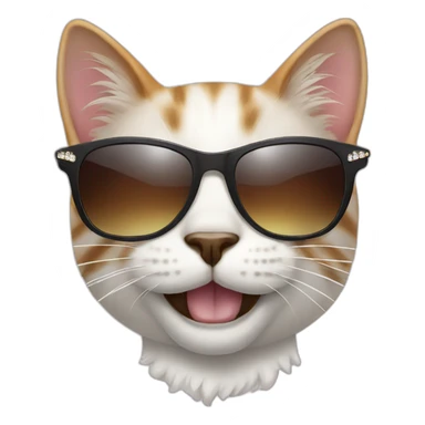 Cat with sunglasses grinning with diamonds grills sticker