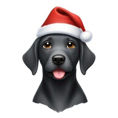 Charcoal Labrador retriever with Santa hat sticker