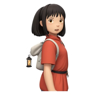 girl with lantern in hand sticker