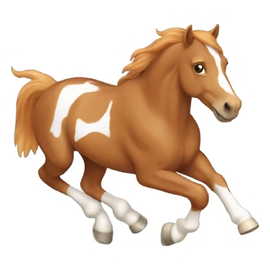 Galloping horse ginger with a white right back hoof and a blesse sticker