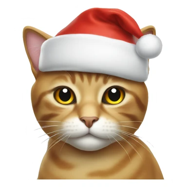 cat with a santa hat sticker