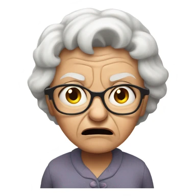 angry grandma, hard to hear sticker