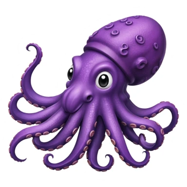 Eggplant and octopus emoji merge where the octopus' had is an eggplant  sticker