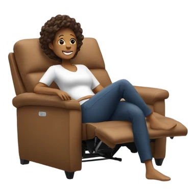 Mom relaxing on lazboy recliner sofa sticker