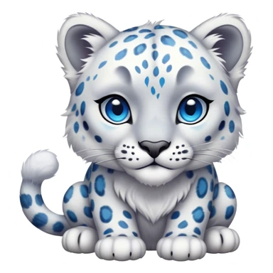 Colorful vibrant ethereal fantasy-snow-leopard, full-body sticker