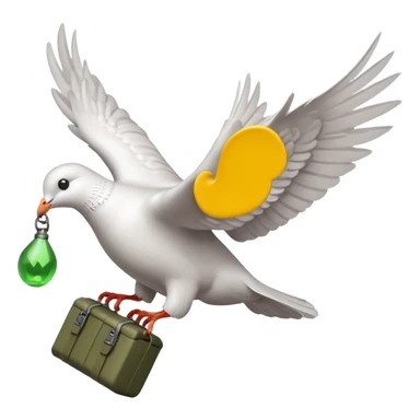 flying dove with grenade in feet like hollywood undead logo sticker