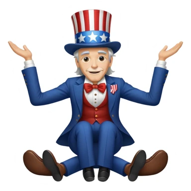 uncle sam laying on back sticker