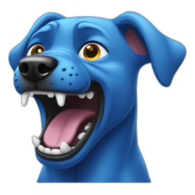 Blue dog snarling sticker
