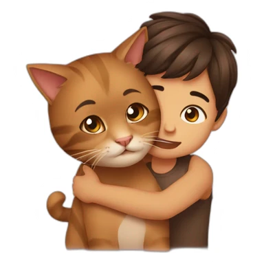 Eyes Brown boy Hug siam cat sticker