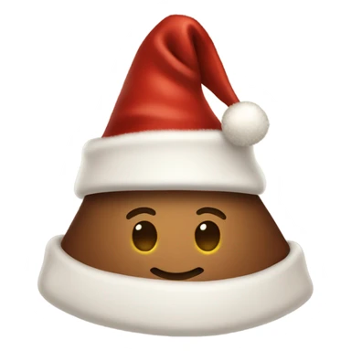 brown santa claus hat with shimmering garland sticker