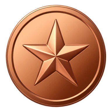 A shiny, metallic coin in Copper's signature brand color. In the center, you could have a simple star, a checkmark, or a "W" for "Win." sticker