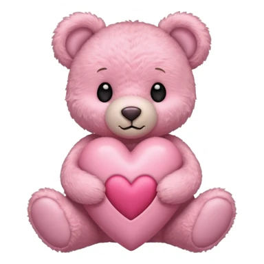 Baby pink heart with teddy bear sticker