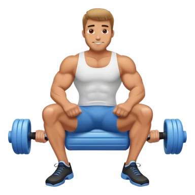 buff guy lying lats down on foam-roller sticker