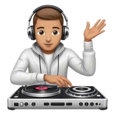DJ mixing beats on turntables sticker