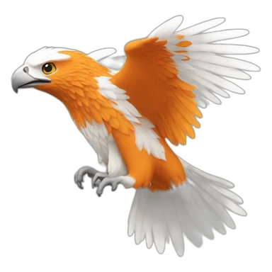 Aigle de couleur orange blanc sticker