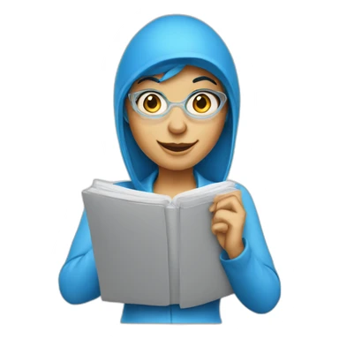 journalist smurf girl sticker