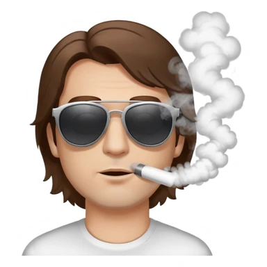 🧑🏻🕶️💨 brown hair white skin man sticker