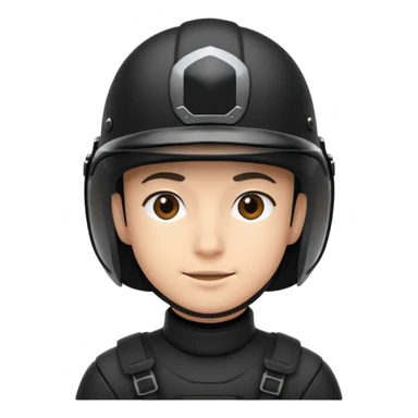 a person wearing a black helmet  sticker