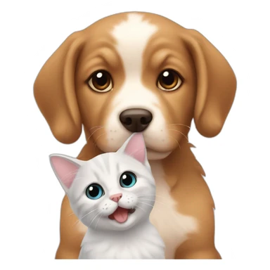 Puppie and kitten sticker
