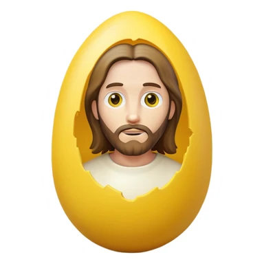 jesus coming out of a yellow easter egg sticker