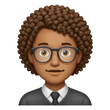 homme blanc brun avec cheveux frisés et lunette sticker