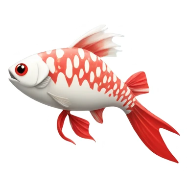 Tall red and white fish sticker