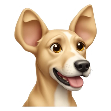 beige dog with big ears sticker