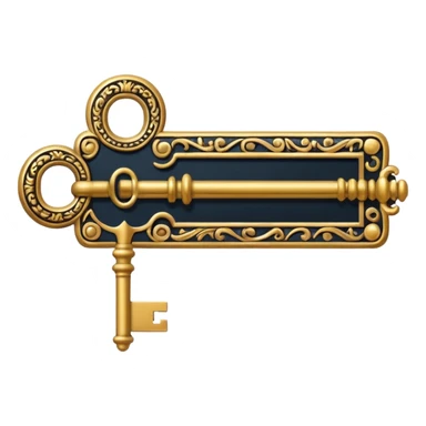 key in the horizontal position old and ornate sticker