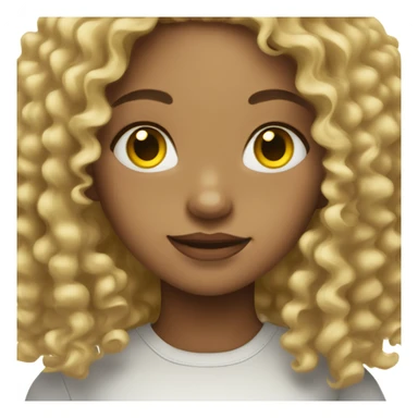 Light skin girl with yellow eyes and curly hair  sticker