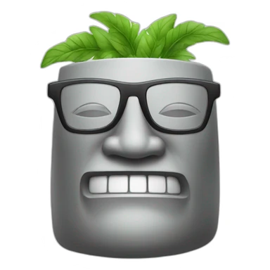 moai statue with glasses drinking mojito sticker