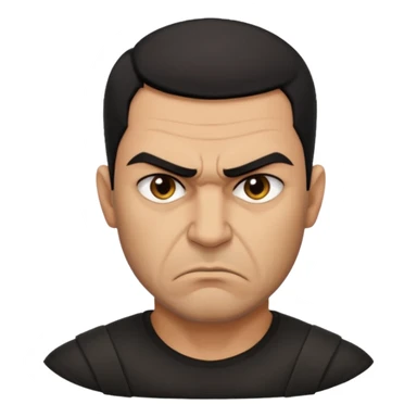 an angry Iraqi, in profile, chest-high sticker