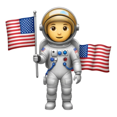 astronaut us flag sticker