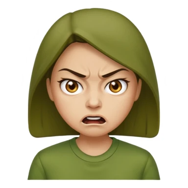 Give me a woman in green who is angry sticker