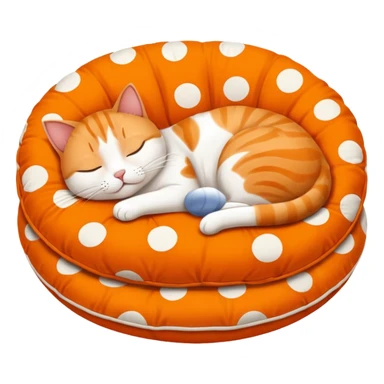 a lazy cat sleeping on a cusion sticker