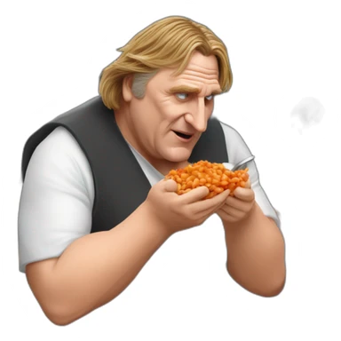 Gerard Depardieu qui mange du cassoulet sticker
